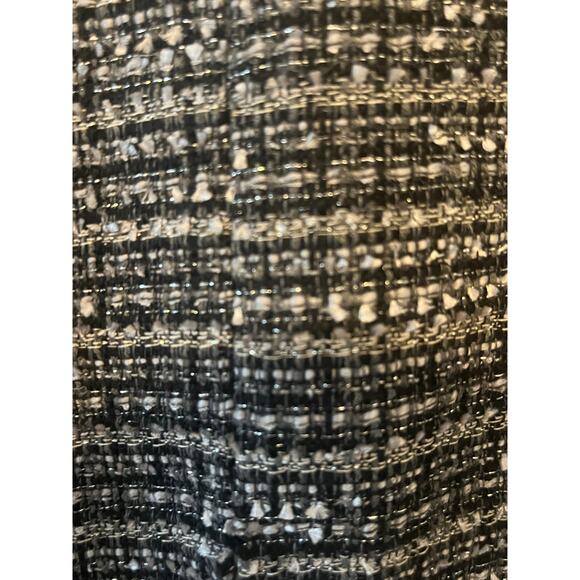 Womens Alfred Dunner Jacket Full Zip Pockets Long Sleeve Gray White Tweed Sz 14 - Picture 4 of 7